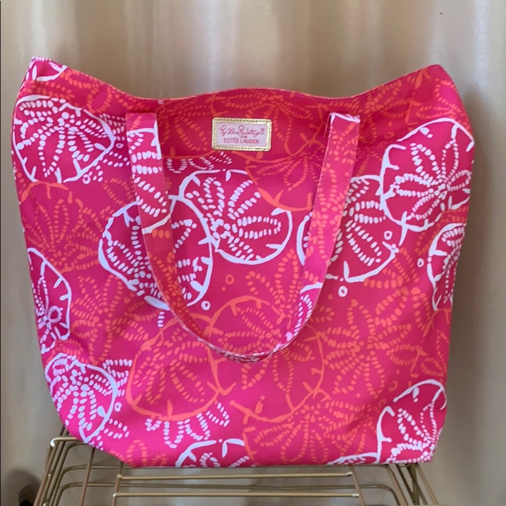 Lilly Pulitzer x Estée Lauder tote bag